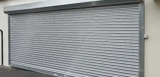 Wide Titan Industrial Roller Shutter Door on industrial unit with a single phase tubular motor operation.